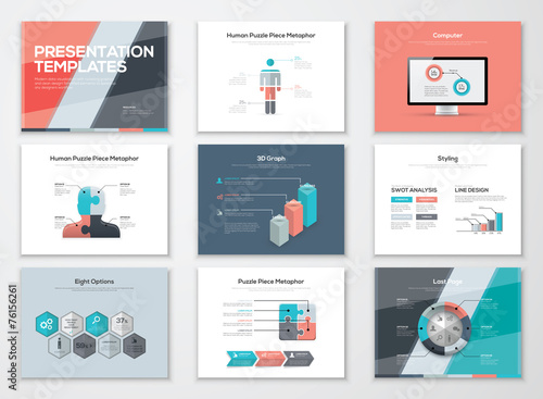 Business presentation brochures and infographic vector elements