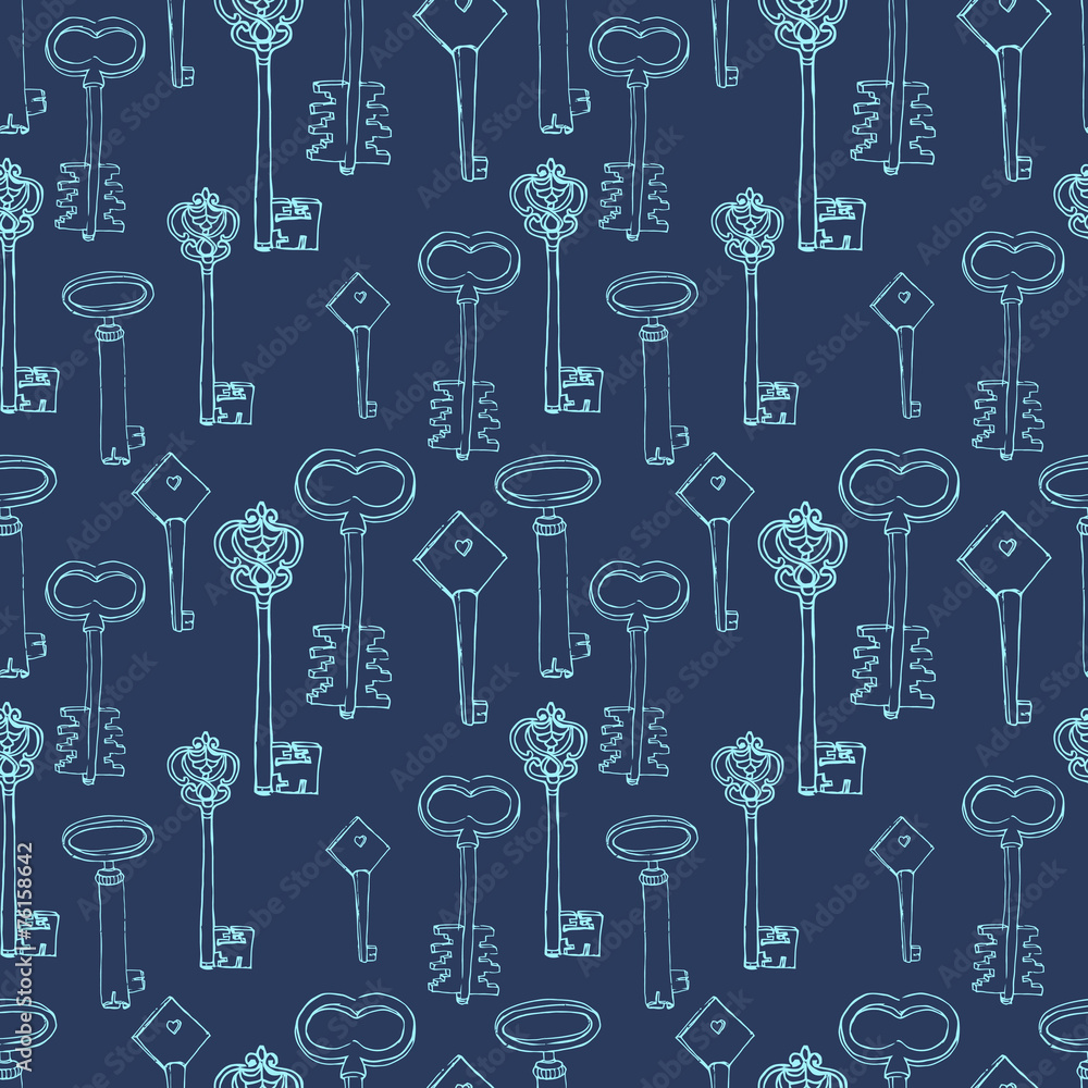 seamless pattern with retro keys seamless pattern with retro keys
