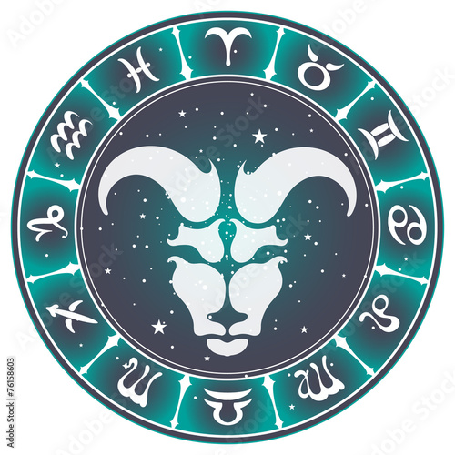 Aries zodiac sign , vector illustration