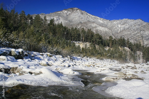 Winter mountain stream.