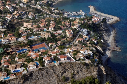 Aerial view of residental district of Calpe summer resort