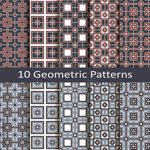 set of ten geometric patternsd