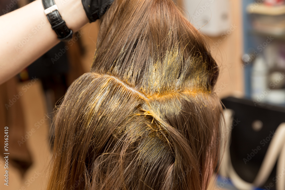 Naklejka premium Coloring hair