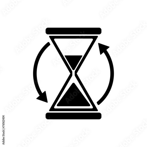 The hourglass icon. Clock symbol.