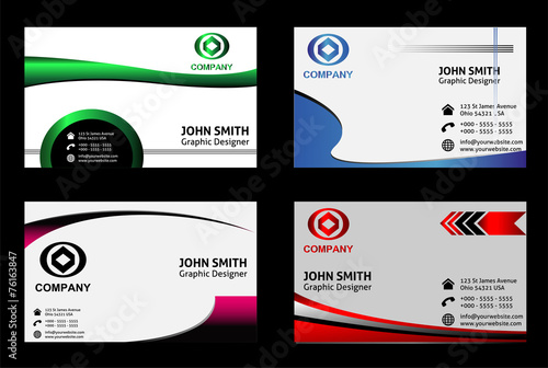 Business card design set