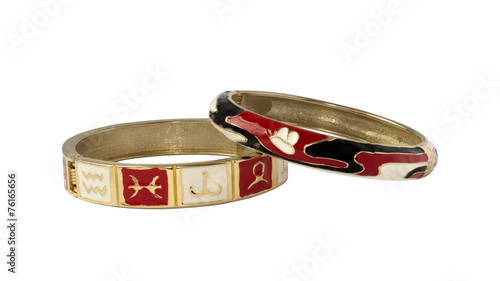 Indian bracelets isolated on white