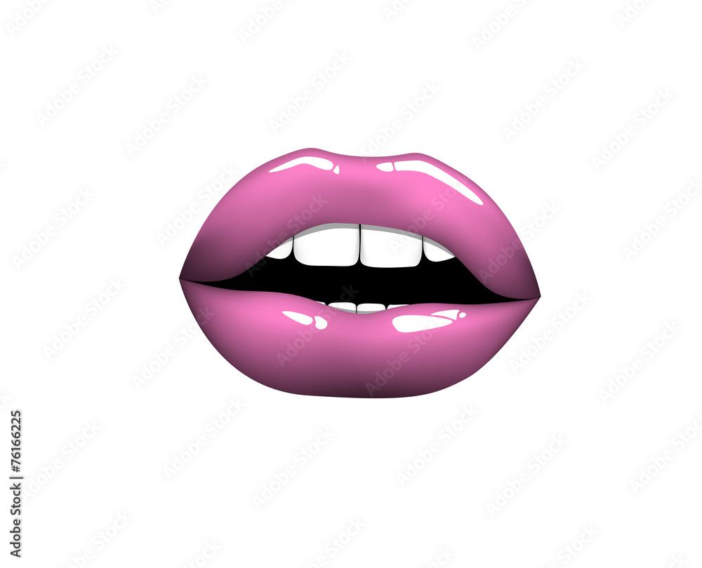 Beautiful woman pink lips