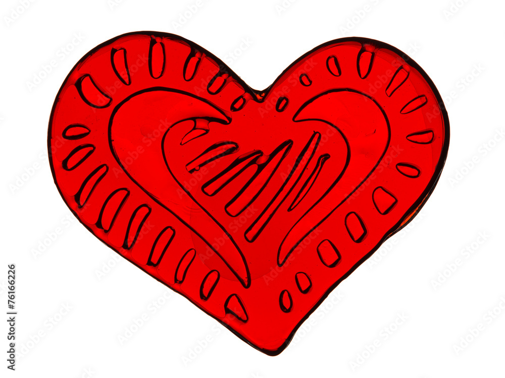 red heart with patterns
