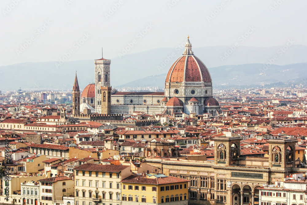 Duomo and view of Florence in Italy