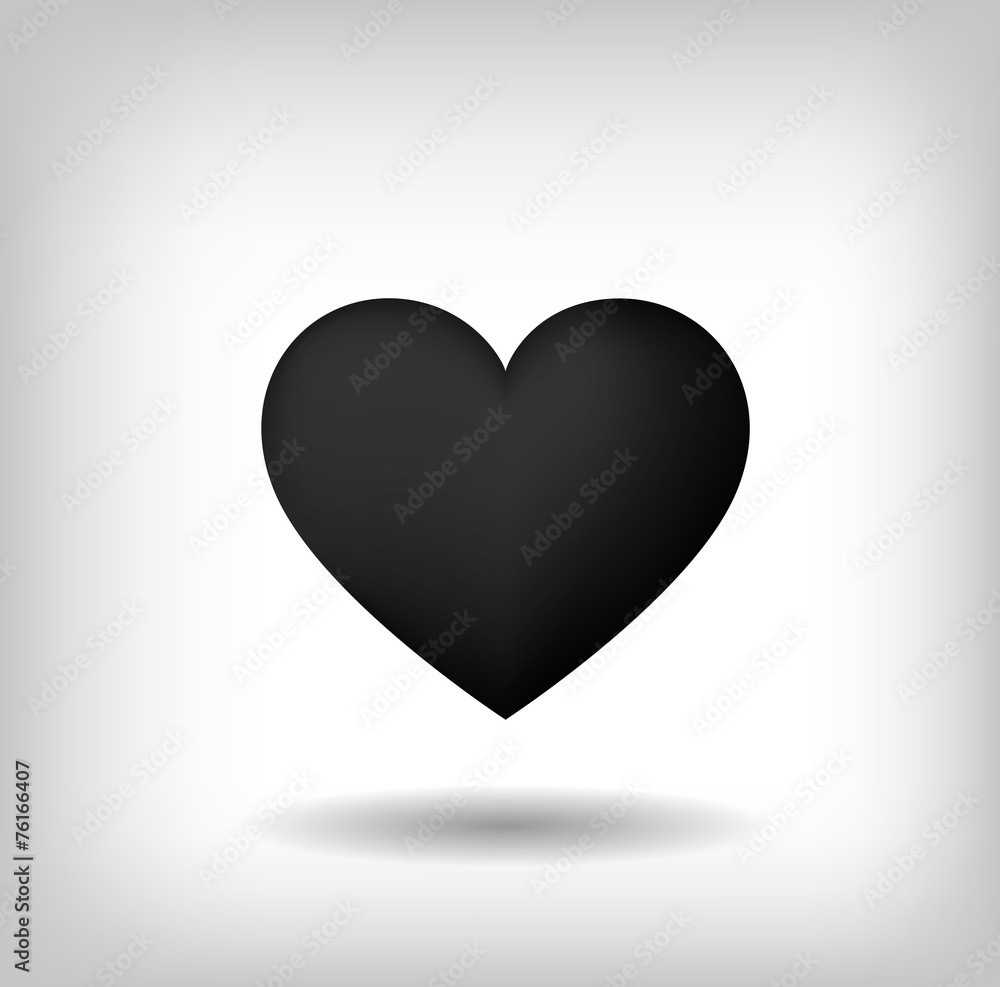 Black heart on light background Black heart on light background