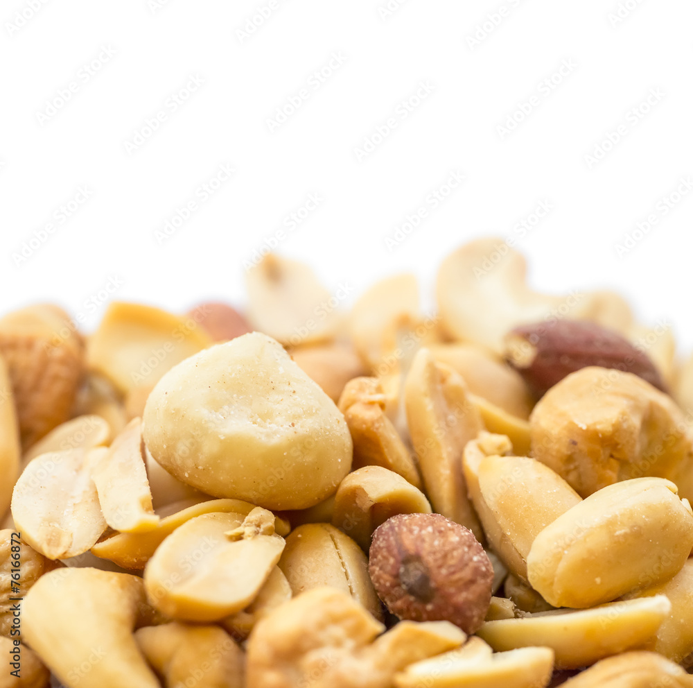 Mixed nuts isolated on white Mixed nuts isolated on white
