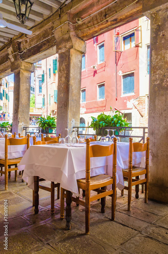 Romantic italy exterior restaurante, Venice, Italy