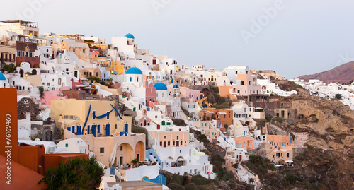 View on Oia village, Santorini Island.