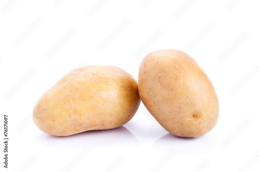 Raw Potato on white background with clipping path Raw Potato on white background with clipping path