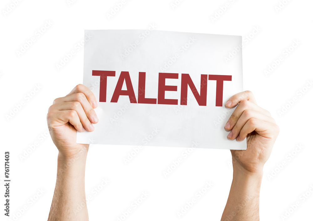 Talent card isolated on white background Talent card isolated on white background
