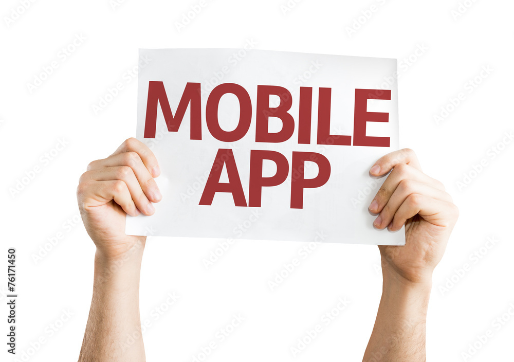 Mobile App card isolated on white background Mobile App card isolated on white background