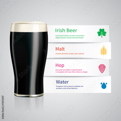Origami infographics design with Irish beer