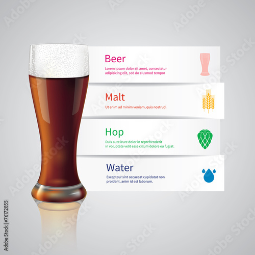 Paper design with ingredients of dark beer