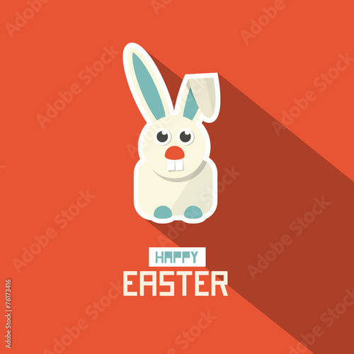 Easter Paper Flat Design Bunny Vector Illustration © mejn