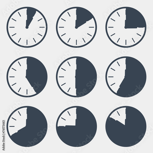 Clock - Time Countdown Vector Set