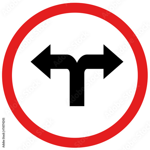 turn left or turn rightn sign photo