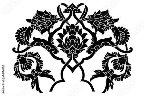 black artistic ottoman motif series