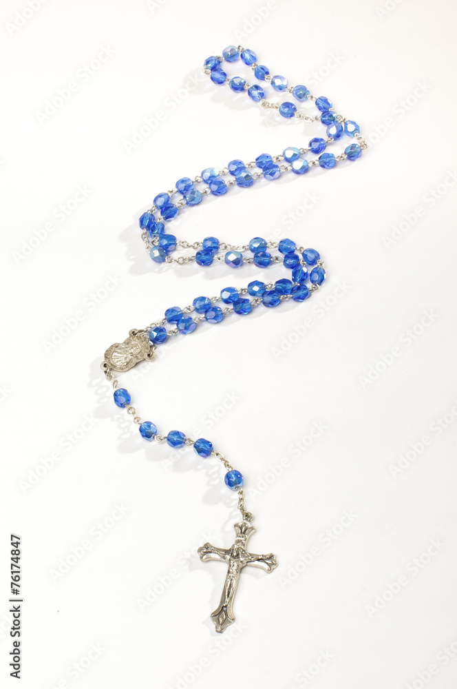 Naklejka premium Blue rosary isolated vertical photo