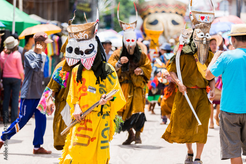 LOEI ,THAILAND-JUNE 28: Ghost Festival "Phi Ta Khon". The mask p
