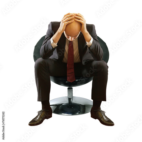 Slika na platnu Bald businessman in depression