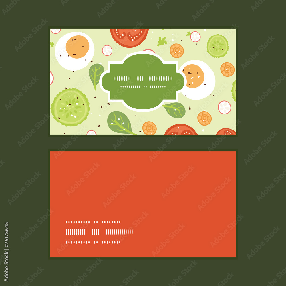 Vector fresh salad horizontal frame pattern business cards set Vector fresh salad horizontal frame pattern business cards set
