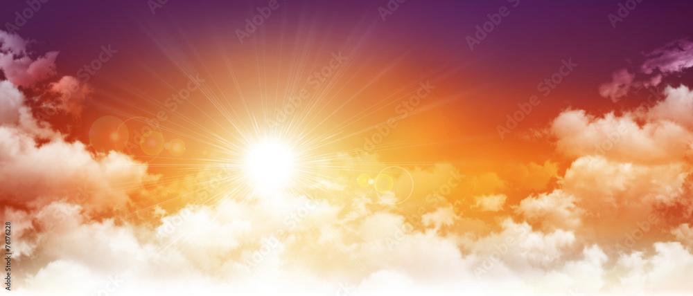 Obraz premium panoramiczny zachód słońca