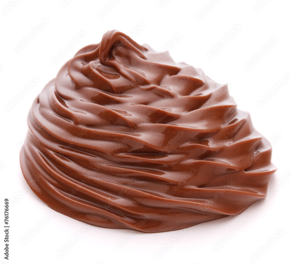Chocolate cream swirl isolated on white background cutout Chocolate cream swirl isolated on white background cutout