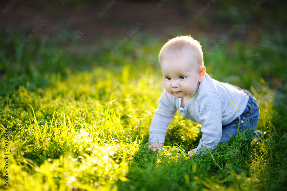 Little baby at the park Little baby at the park