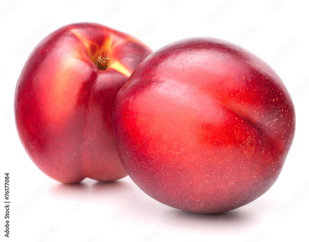 Nectarine fruit isolated on white background cutout Nectarine fruit isolated on white background cutout