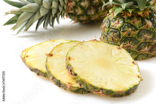 Fresh sliced pineapple