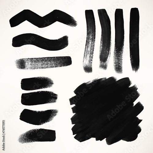 set of black grunge vector