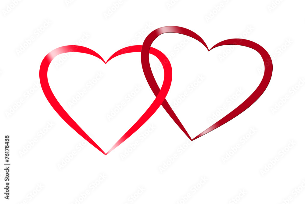 Verschlungene Herzen für Valentin und Hochzeits Grußkarte Verschlungene Herzen für Valentin und Hochzeits Grußkarte