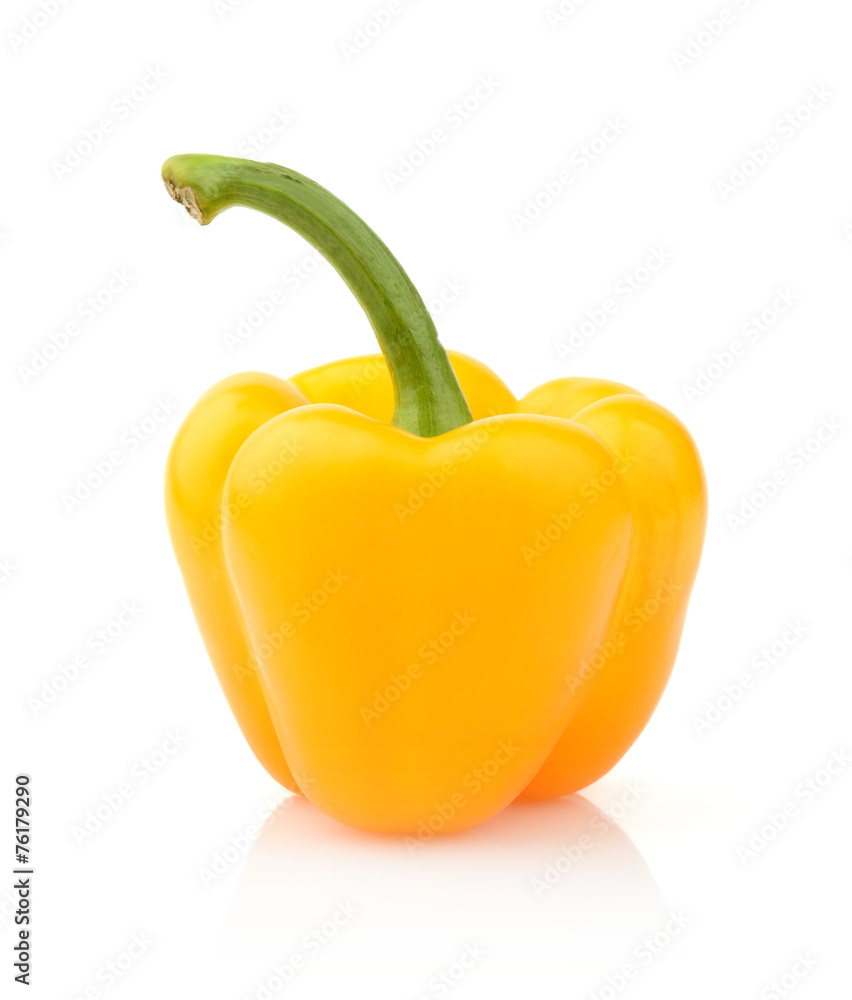 Single yellow pepper close-up view isolated Single yellow pepper close-up view isolated