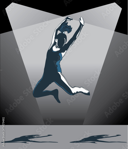 Girl jumping and dancing