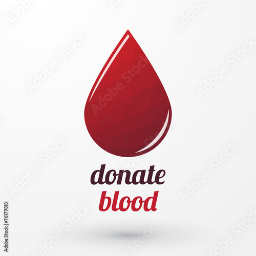 Donate blood and red drop with shadow photo