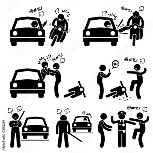 Road Bully Driver Rage Pictogram