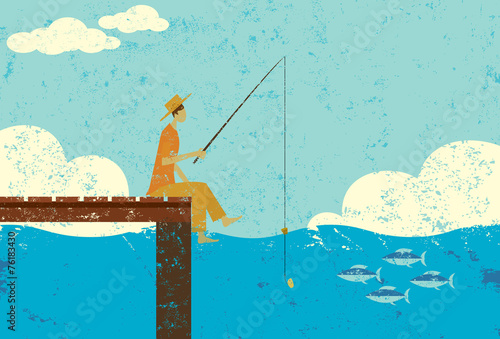 Fishing on a dock