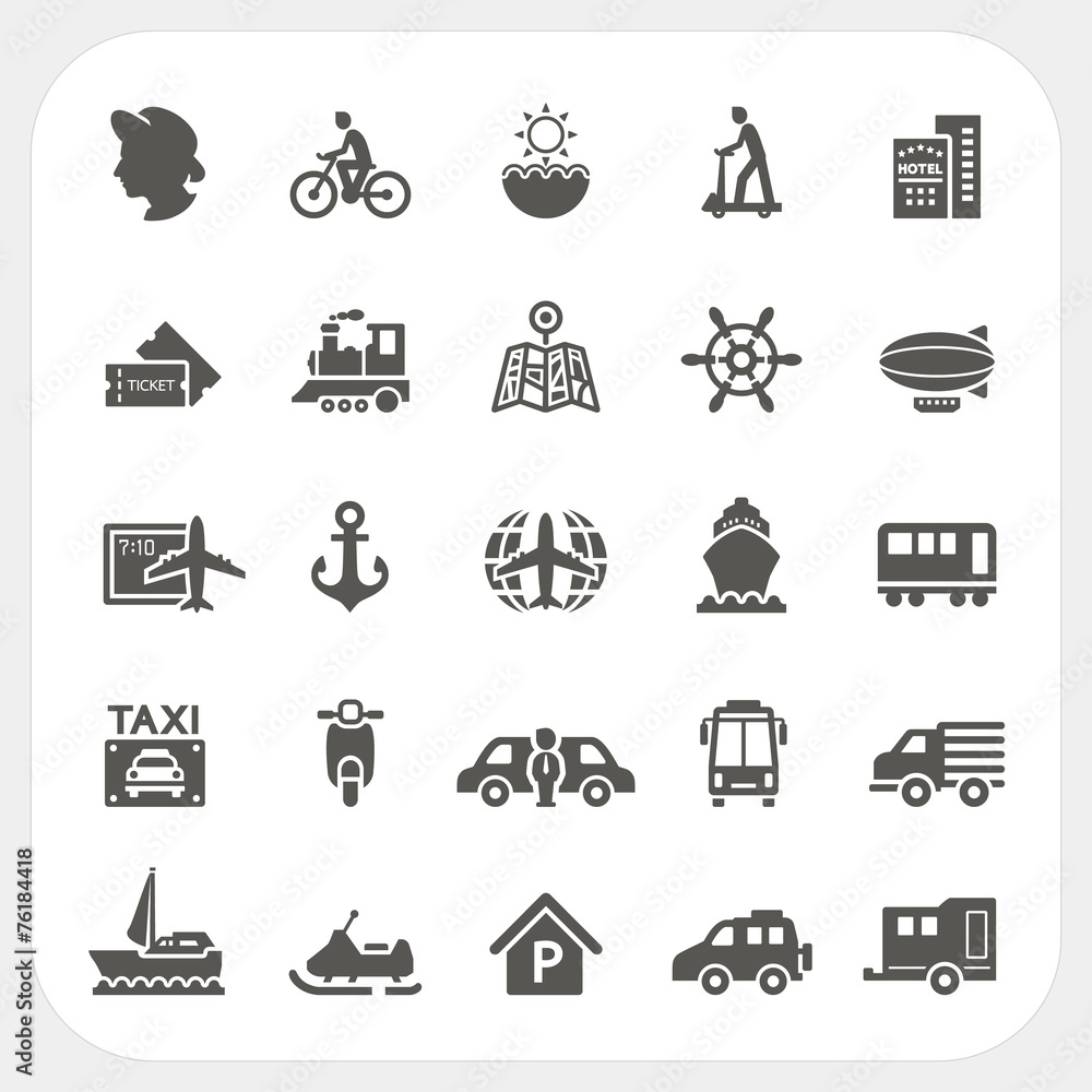 Transportation icons set Transportation icons set