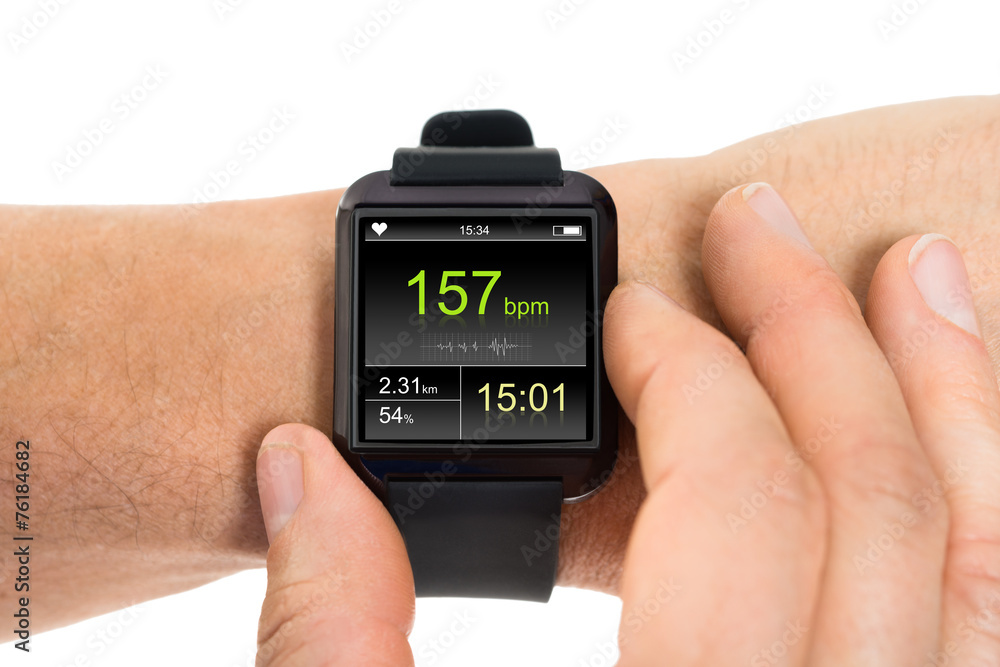 Human Hand With Smartwatch Showing Heartbeat Rate Human Hand With Smartwatch Showing Heartbeat Rate