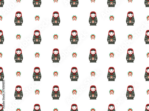 russian doll matreshka seamless pattern