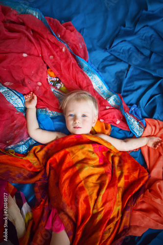 Wallpaper Mural Cute baby on colorful background Torontodigital.ca