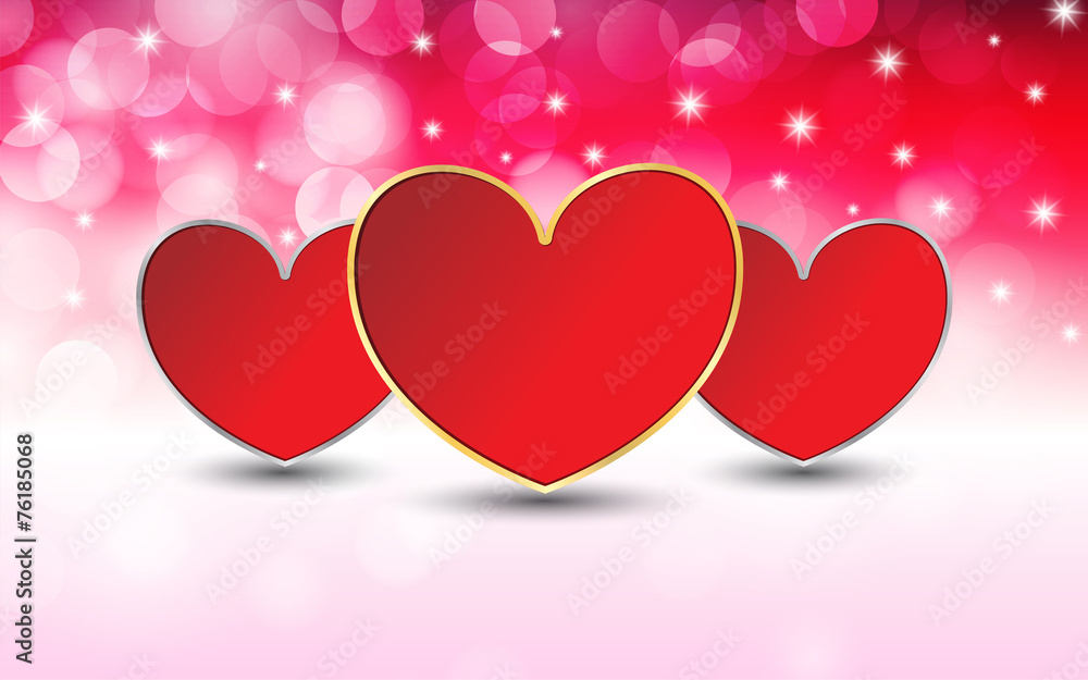 Valentine's day with bokeh background vector