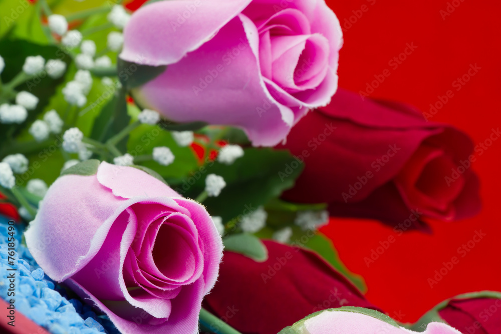 Valentines Day background with hearts and flower Valentines Day background with hearts and flower