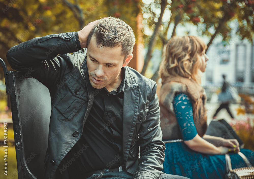 Fototapeta premium Sad young couple