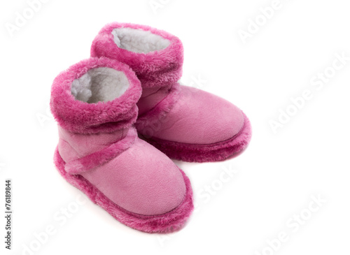 pink warm fur boots